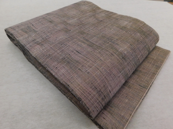 楽布特選 P3816 味わいある紬のよろけ織り袋帯 未使用仕立上がり品 lt拍卖