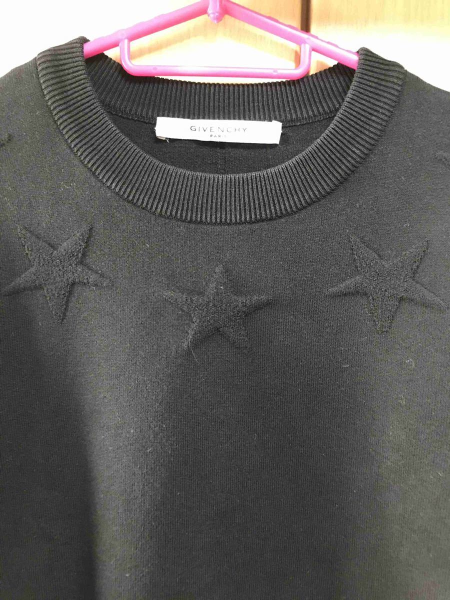 正規 17SS GIVENCHY ジバンシー ジバンシィ スター 星 エンボス スウェット 黒 XS 17S7502502拍卖