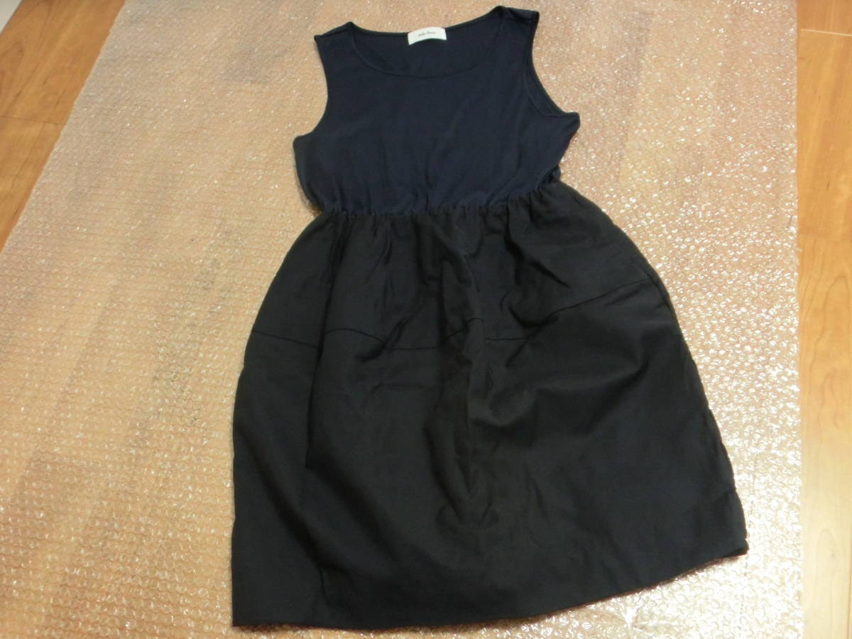 Mila Owen/ミラオーウェン/上品なノースリーブ切替ワンピース♪濃紺/size1/定形外可拍卖