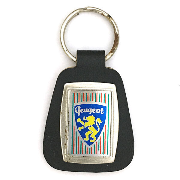 プジョー ビンテージ レザー キーホルダー PEUGEOT Vintage Leather Key Chain 鍵 車 オートモービル Holder Fob Automobile拍卖