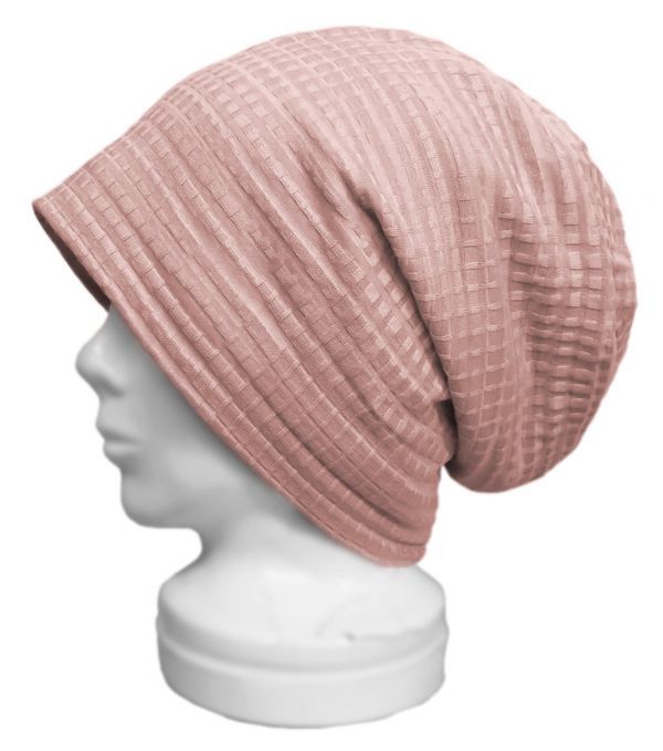 【ラスト1点】◇送料無料◇ ハンドメイド◆ルーズワッチキャップ◆変り織コットンニット/ピンク ◇ゆったり・小顔効果・オールシーズン◇拍卖