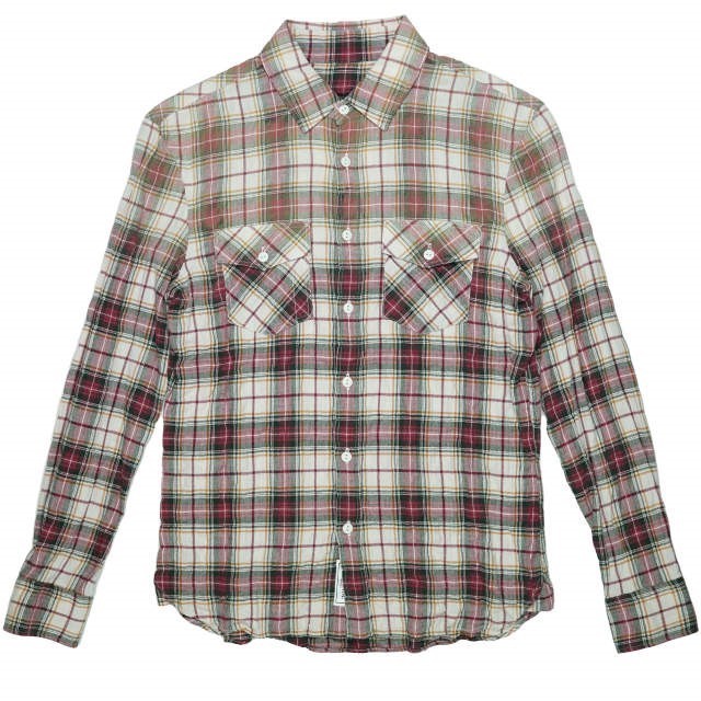 SOPHNET. ソフネット 日本製 PU COTTON WASHER CLOTH L/S GRADATION WORK SHIRT グラデーションチェックワークシャツ SOPH-110071 S g4257拍卖