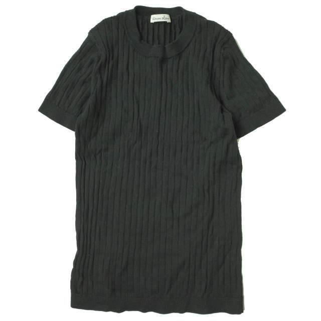 Steven Alan スティーブンアラン リブ編みショートスリーブコットンニット 8218-106-0105 ブラック セーター 半袖 プルオーバー lc31812拍卖