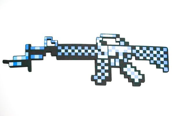 コスプレ ライフル マシンガン ダイヤ ガン マインクラフト クリーパー 武器 銃 銃剣 ピストル 青 ブルー pvc 道具拍卖
