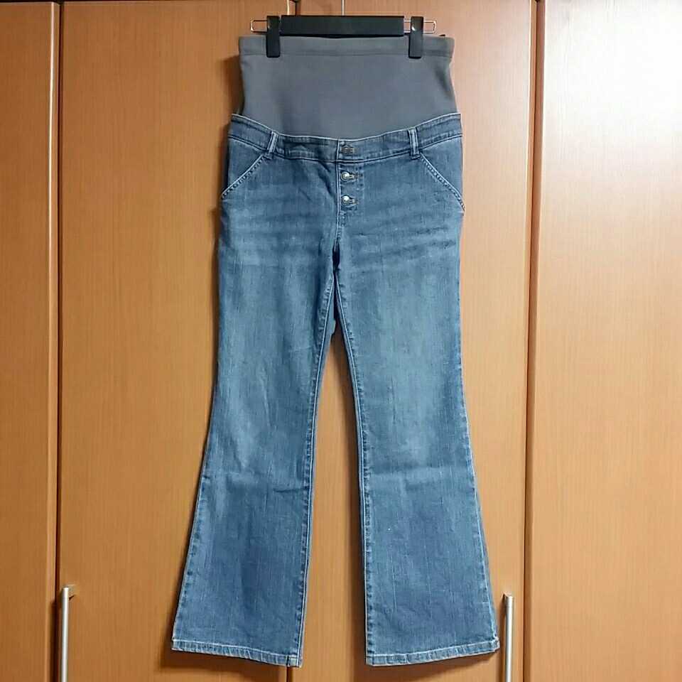 マタニティ ブーツカット ベルボトム デニムパンツ ストレッチ レディース ボトム拍卖