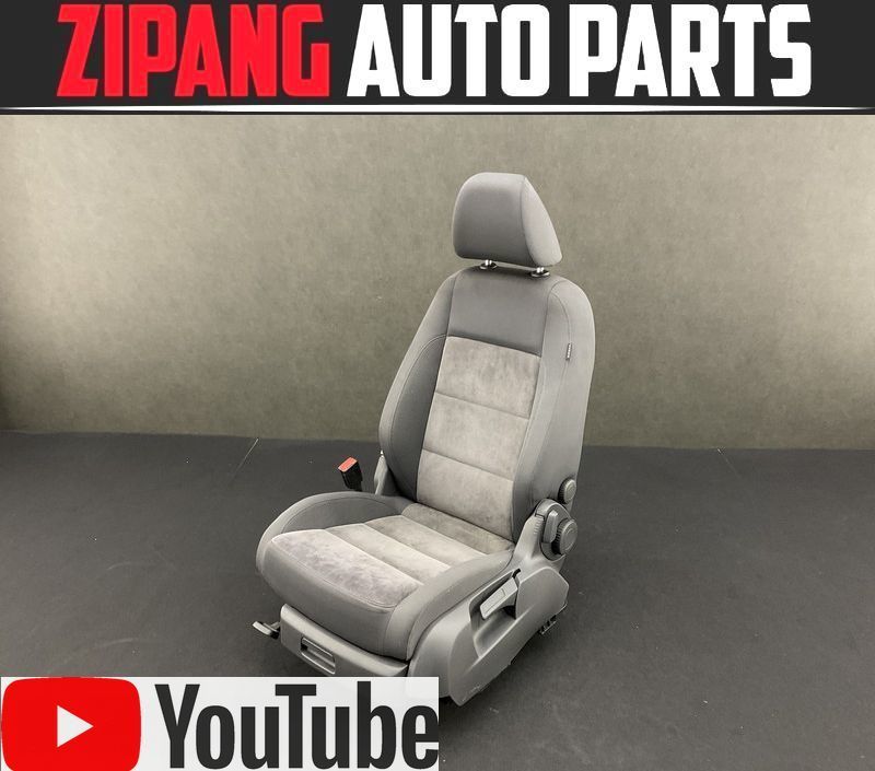 VW025 1T ゴルフ トゥーラン 1.4TSI 後期 左フロント シート ◆アルカン/ファブリック コンビ ★穴あき 破れなし 【動画あり】◎拍卖