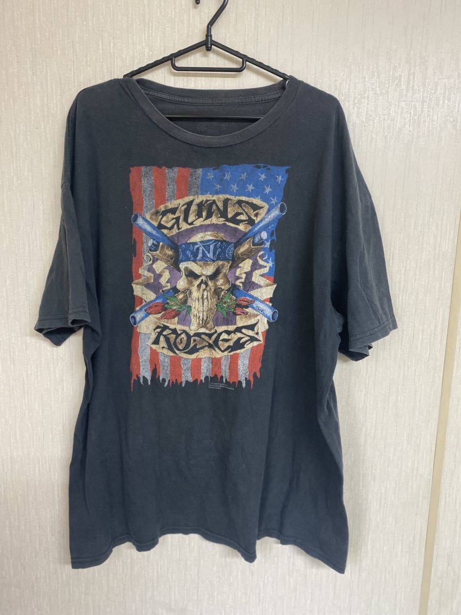 激レア ガンズアンドローゼズ Tシャツ ブラック 古着 サイズXL 当時物 バンドTシャツ ヴィンテージ 拍卖