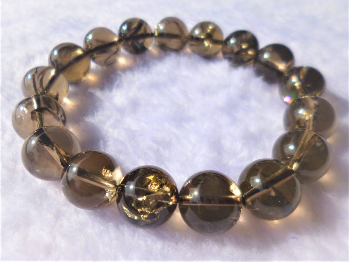 ☆希少☆天然オールレインボー☆大地のエネルギー★波動吸収★邪気払い☆高品質AAAスモーキーアイリスクォーツ☆大珠12mm☆17cm拍卖