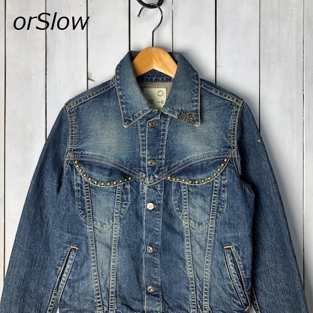 orSlow オアスロウ スタッズ デニムジャケット 0 ジージャン 初期 日本製 オールド ヴィンテージデニム ユニセックス アーカイブ ●34拍卖