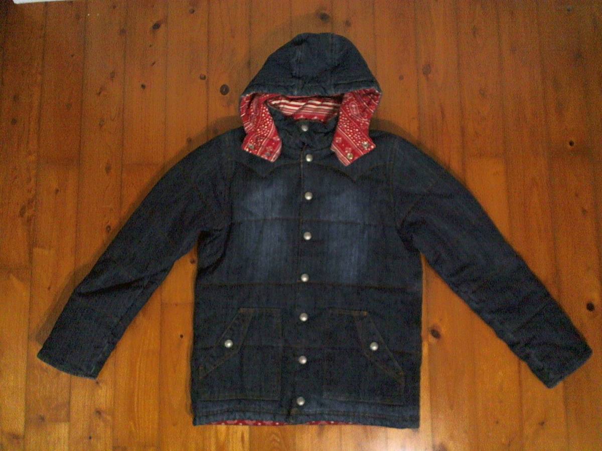 ★送料無料☆アンチバルリスティック【ANTI BALLISTIC】デニム地 パーカー 中綿ジャケット ジャンパー M インディゴ拍卖
