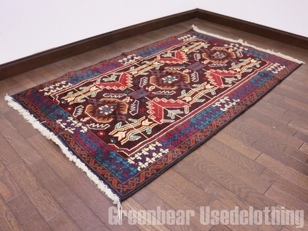 RAGQ206◆未使用品◎アフガンラグ トライバルラグ ウール絨毯 アンティーク ヴィンテージ アフガン絨毯拍卖