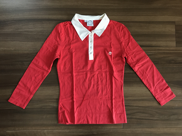 billabong ビラボン 古着 長袖 八分袖 スナップボタン ポロシャツ 襟付き Tシャツ バックプリント 赤 レディース オーストラリアで購入拍卖