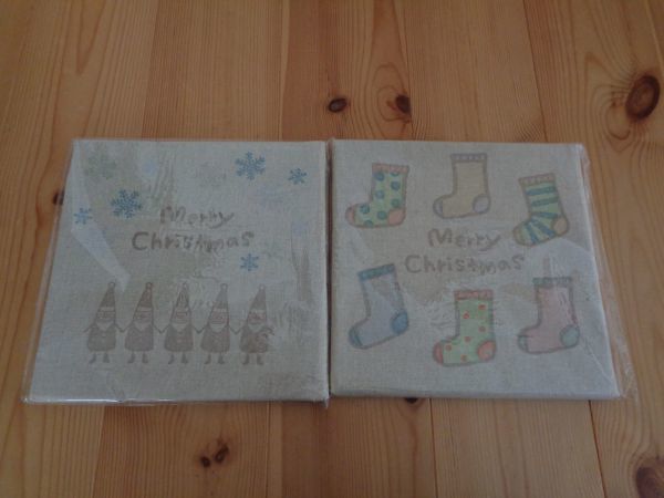 *かわいい雑貨屋さん* ファブリックボード ファブリックパネル クリスマス 2枚セット拍卖