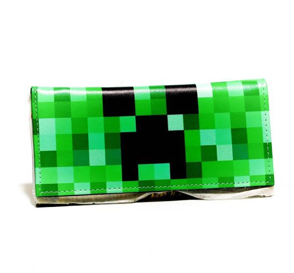 財布 マインクラフト マイクラ クリーパー 長財布 横長ク顔 ウォレット 大容量【残り僅か】拍卖
