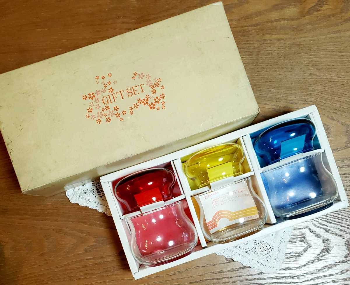 アデリア ガラス キャニスター キャンディーポット 3個セット 新品拍卖