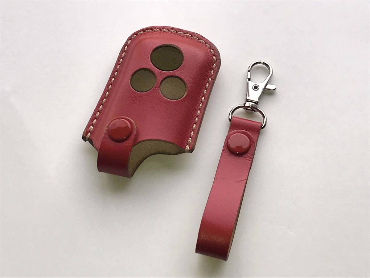 ― 新品未使用 ― HONDA/ホンダ スマートキー 本革ケース & ストラップ 【レッド】 3ボタン用拍卖