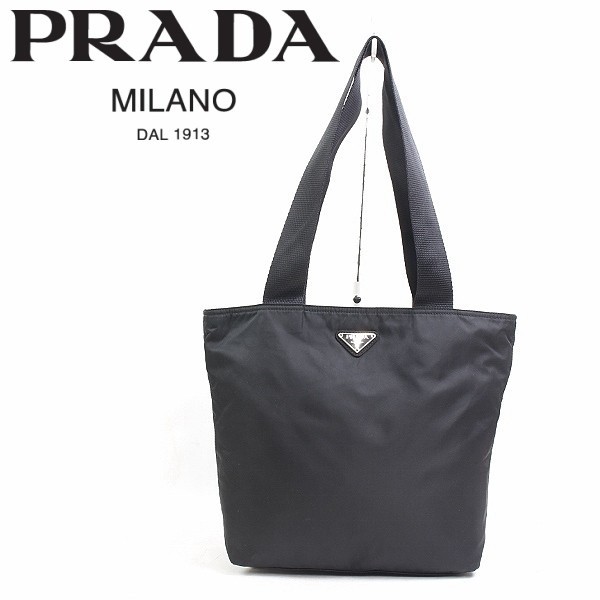 ◆PRADA/プラダ ナイロン 肩掛け セミショルダー トート バッグ ブラック拍卖