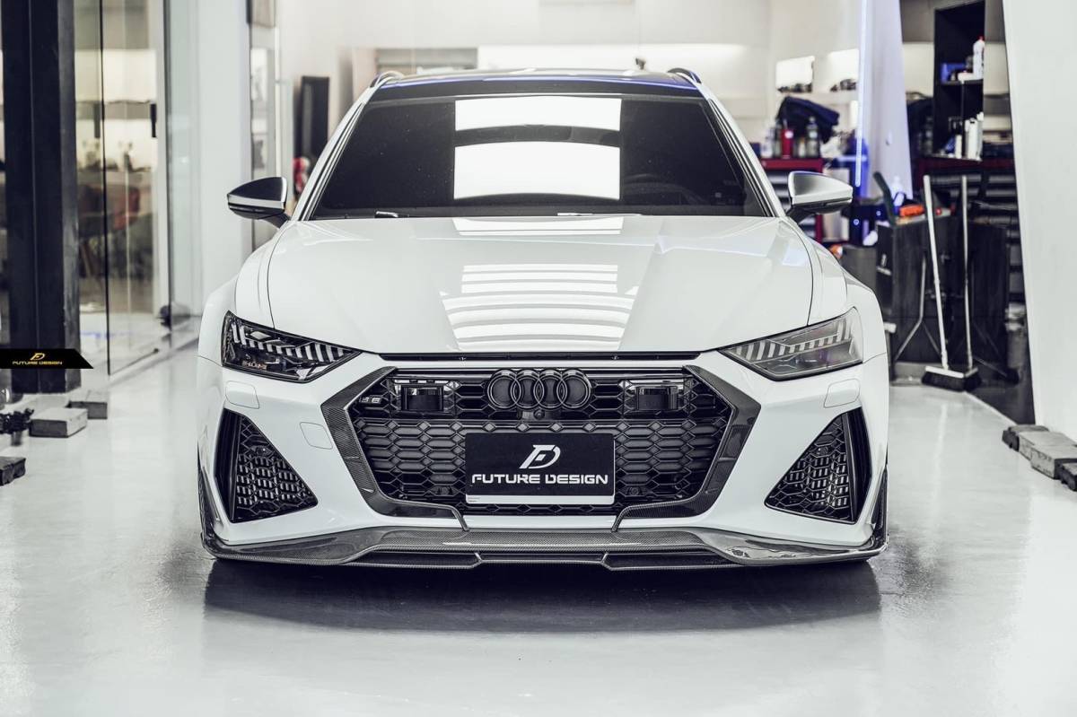 【FUTURE DESIGN 正規品】AUDI RS6 AVANT C8 アバント フロント リップスポイラー 本物DryCarbon ドライカーボン エアロ カスタム拍卖