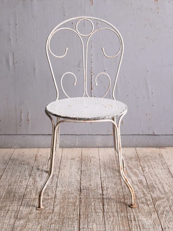 フレンチ アンティーク アイアンガーデンチェア ガーデニング 10698拍卖