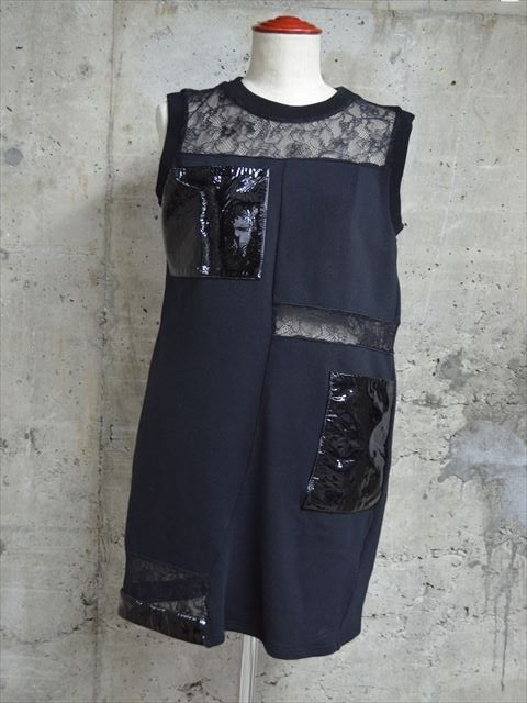 クリストファー ケイン Christopher Kane スウェット レース ノースリーブ ワンピース S C5735拍卖