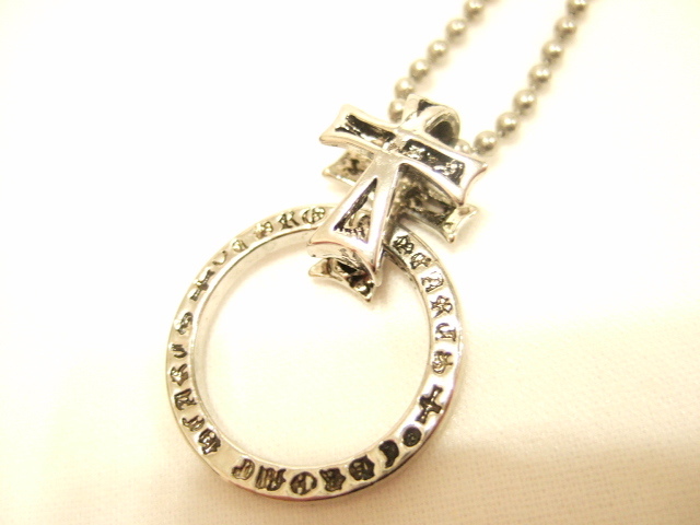 横浜最新 魅惑のリング&クロスペンダント★50センチボールチェーン付き 送料220円ξbalnξξ55z拍卖