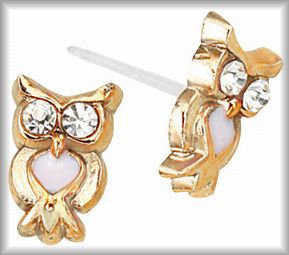 ☆彡新品!ふくろう 樹脂製ピアス■送85拍卖