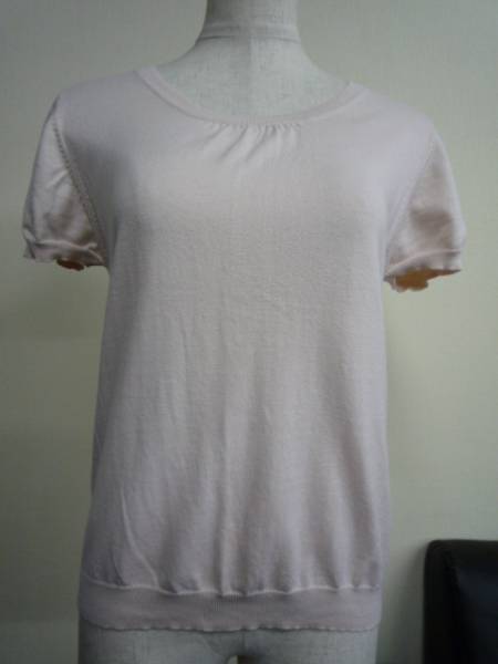 ◆ ELODIE NELSON エロディネルソン 半袖ニット サイズ40 綿 ピンク ◆拍卖