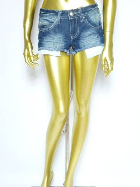 新品 LA212016 タグ付き ダメージデニム ショートパンツ ショーパン デニム S ネイビー拍卖