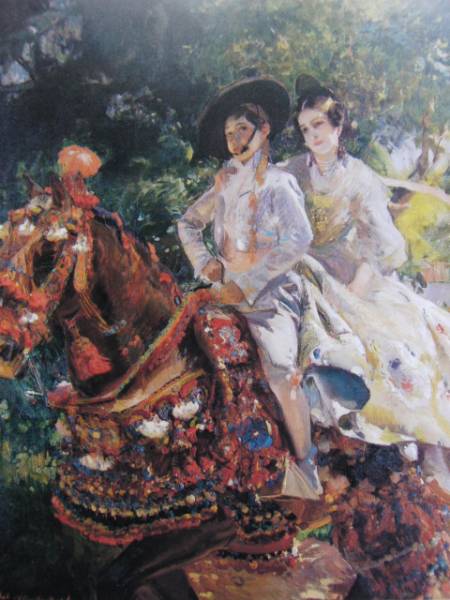 ホワキン・ソローリャ・バスティーダ、バレンシアの乗馬、新品額装付、画集画、状態良好拍卖