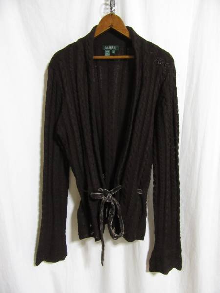 ☆☆送料無料☆☆Ralph Lauren☆ラルフローレン☆ケーブル編みカーディガン☆コットン素材☆サイズL☆B7拍卖