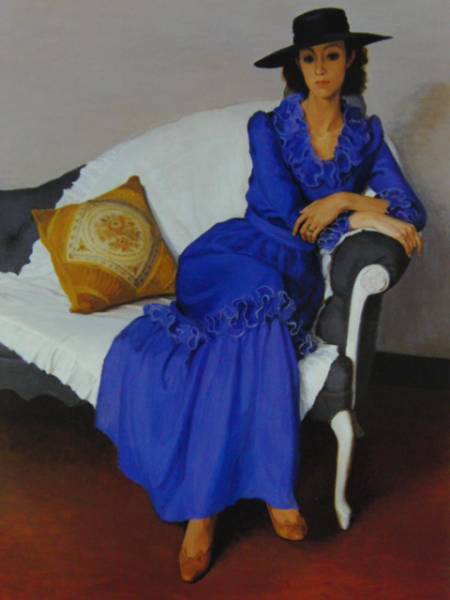 梶 進 「青いドレス2」、限定画集より、藤島 武二、新品額装付拍卖