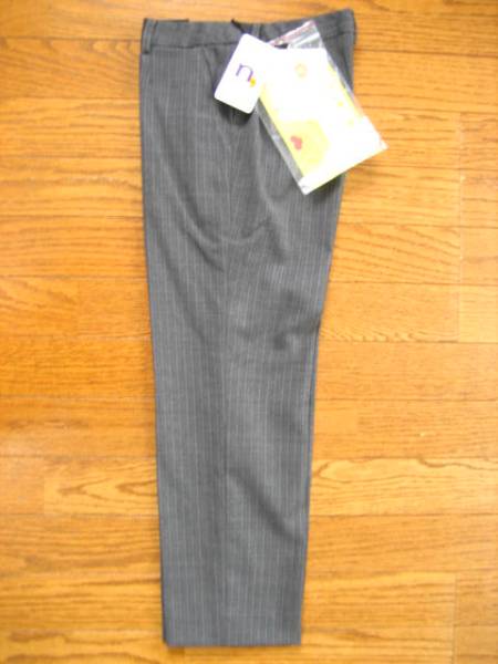 即決新品 プッチージョ レディース スラックス ウール混紡素材 グレイ系ストライプ柄 W67-H89-L58 / NISSEN ファインクオリティ/ストレッチ拍卖