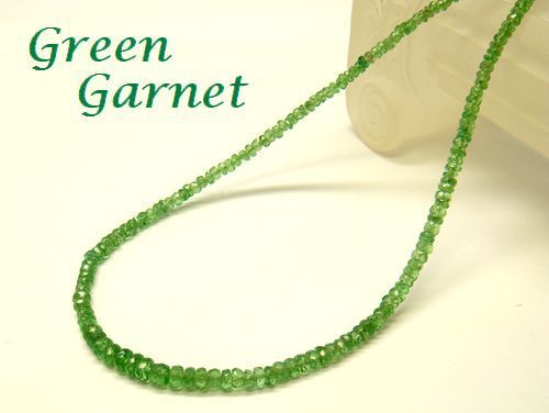 【40cm】天然グリーンガーネット 2~3mm ボタンカット グラデーション ネックレス 1月誕生石 ツァボライト拍卖