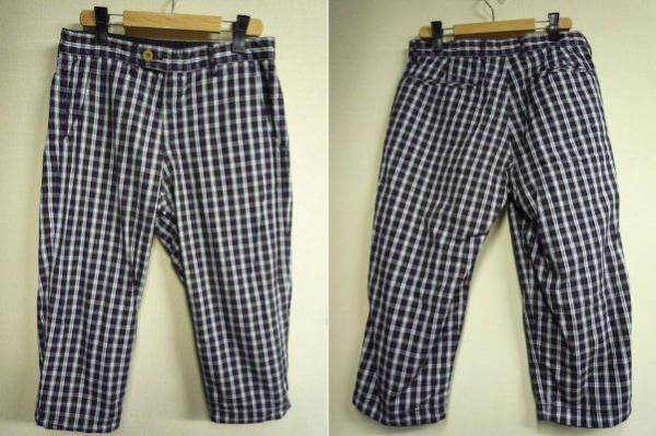 ◆ シップス ショートパンツ チェック 黒 サイズ46 綿 ◆拍卖