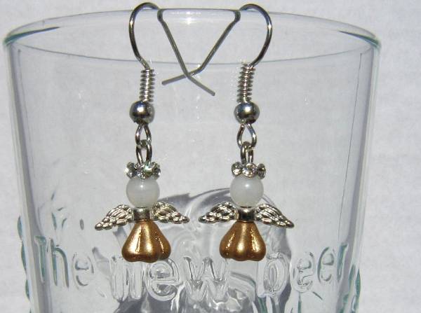 ★天使のピアス イヤリング 小 エンジェル ゴールド 天使の羽 キラキラ拍卖