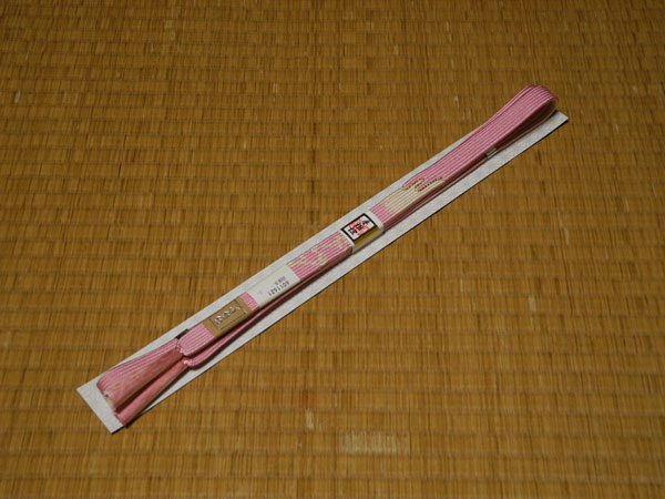送料無料! 正絹 新品・未使用 手組紐 平組 帯締め ピンク 美品拍卖