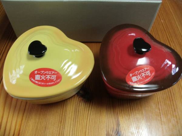 山勝美濃陶苑 オーブン食器ハートペア JN-100 57-1669 ☆拍卖