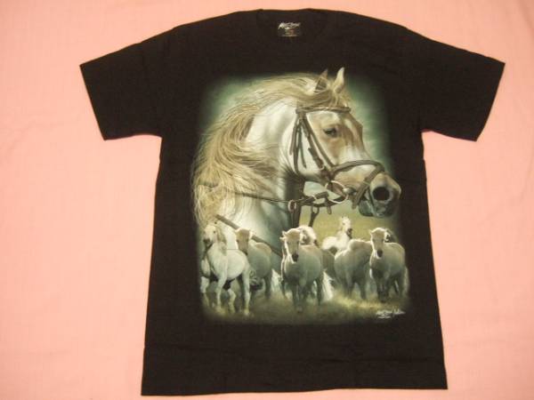 横浜最新 素敵な白馬♪ホースTシャツ M 送料無料 ξtsξanξ15s拍卖