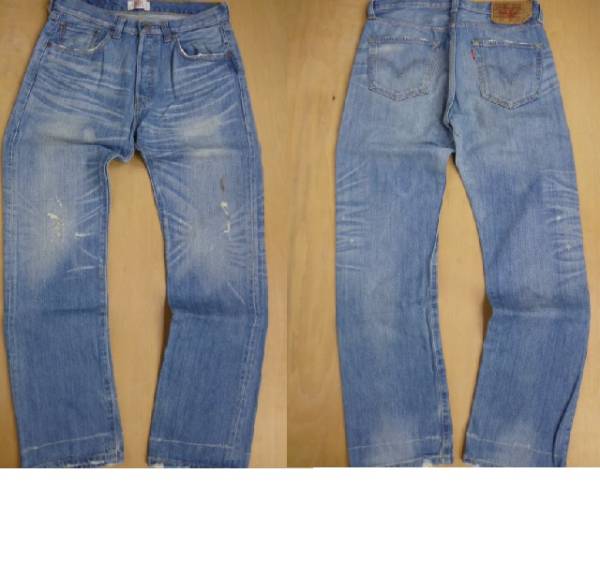 8kv 即決■リーバイス Levis 501ダメージデニムジーンズ/w32拍卖