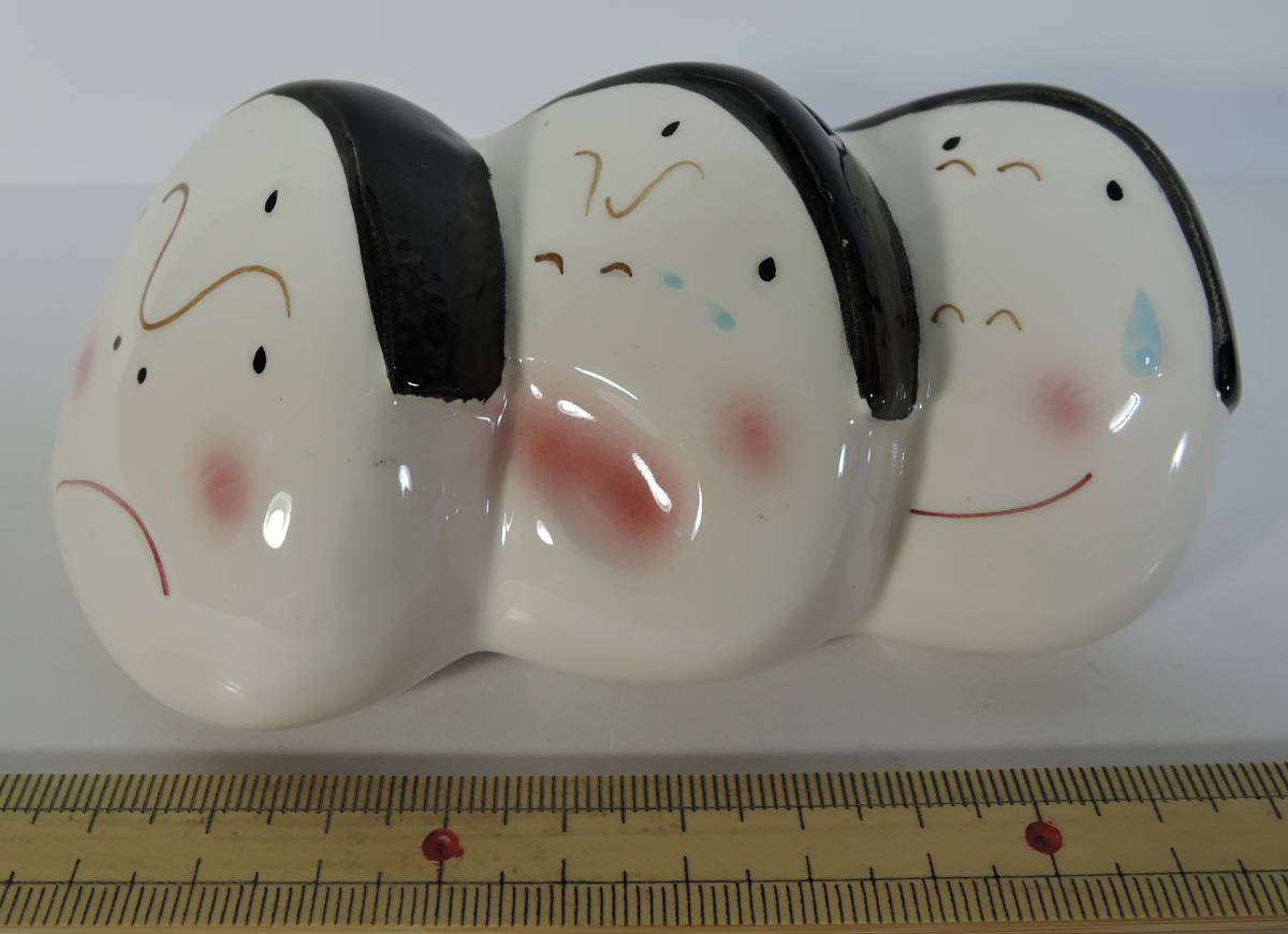☆L04■TOKAI 東海工芸 おむすび/怒る・泣く・笑う 貯金箱 陶器製■喜怒哀楽拍卖