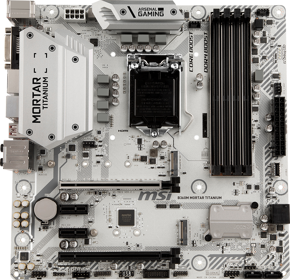 MSI B360M MORTAR TITANIUM マザーボード Intel B360 LGA 1151 Micro ATX DDR4 CPUなし拍卖