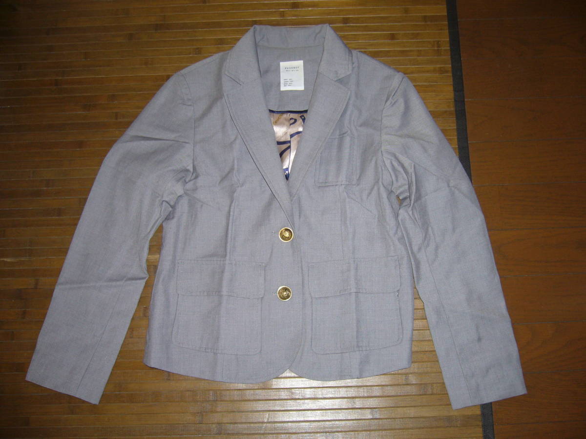 800-77♀: PAGE BOY ページボーイ テーラードジャケット ブレザー size.M 色.ライトグレー ポイント拍卖