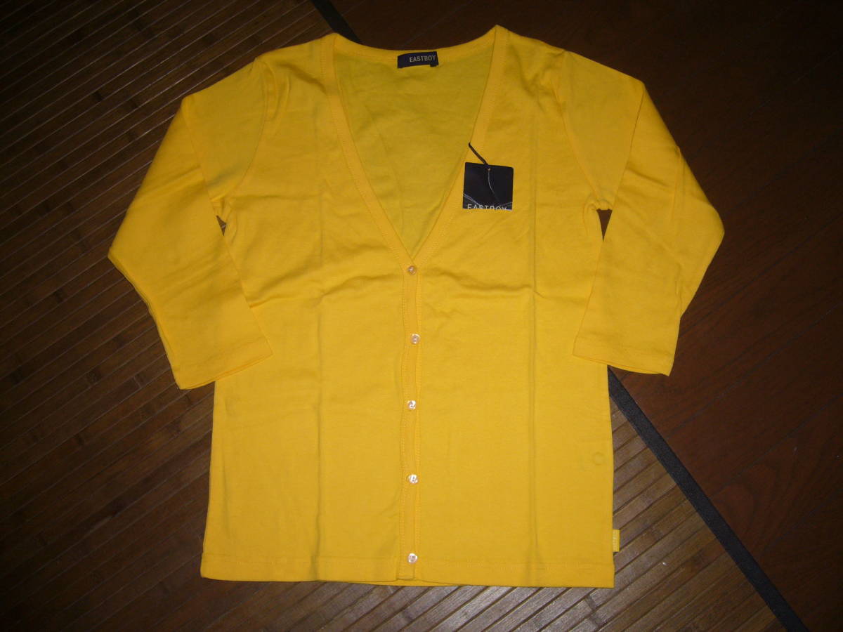 777-46♀:新品 旧作 EASTBOY イーストボーイ 薄手カーディガン size.11 色.オレンジ 未使用品 もうすぐ重宝の季節になりますね。拍卖