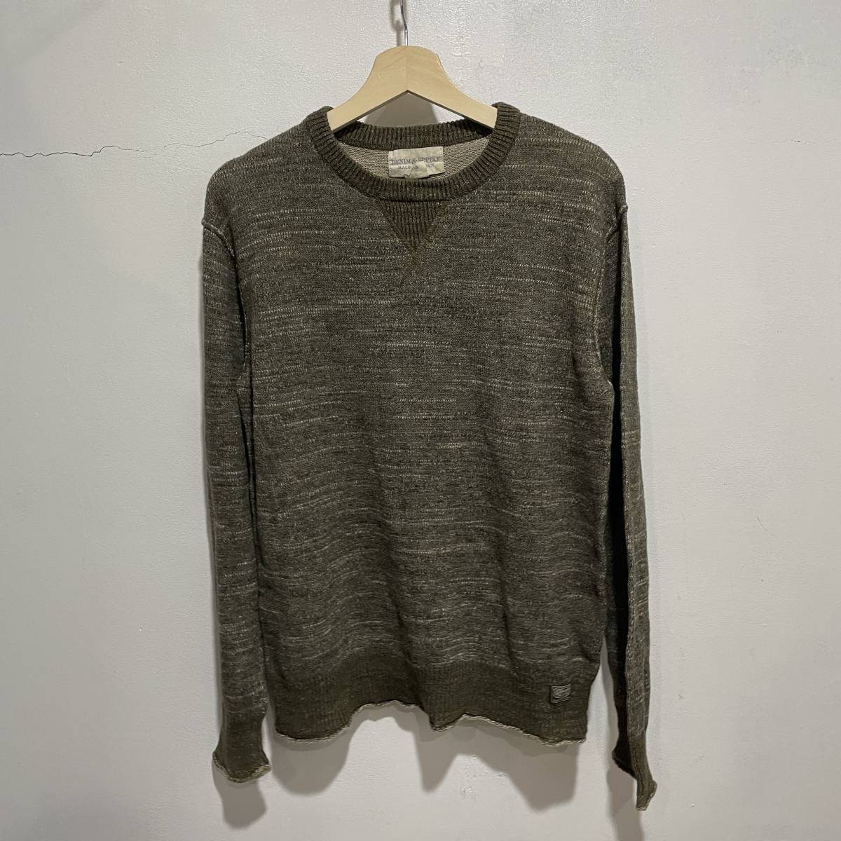 ☆送料無料☆デニム&サプライ☆前Vコットンニット☆ミックスコットン☆タオル地☆スウェット☆M☆d20☆c拍卖