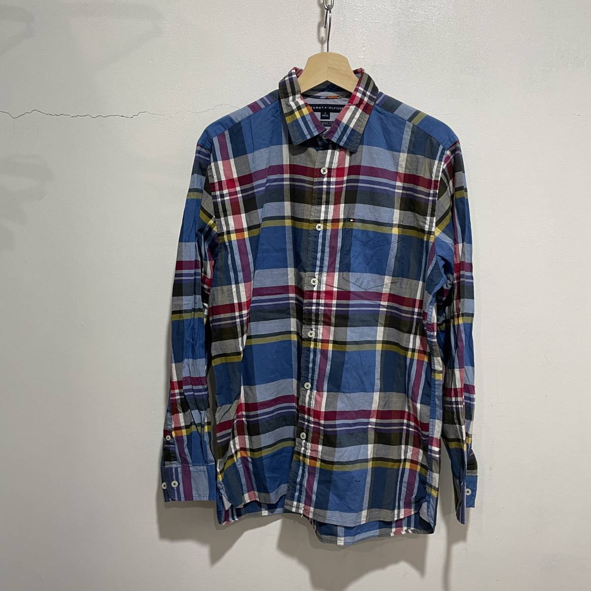 送料無料☆トミーヒルフィガー☆Tommy Hilfiger☆チェック柄シャツ☆メンズM☆ストリート☆z20c拍卖