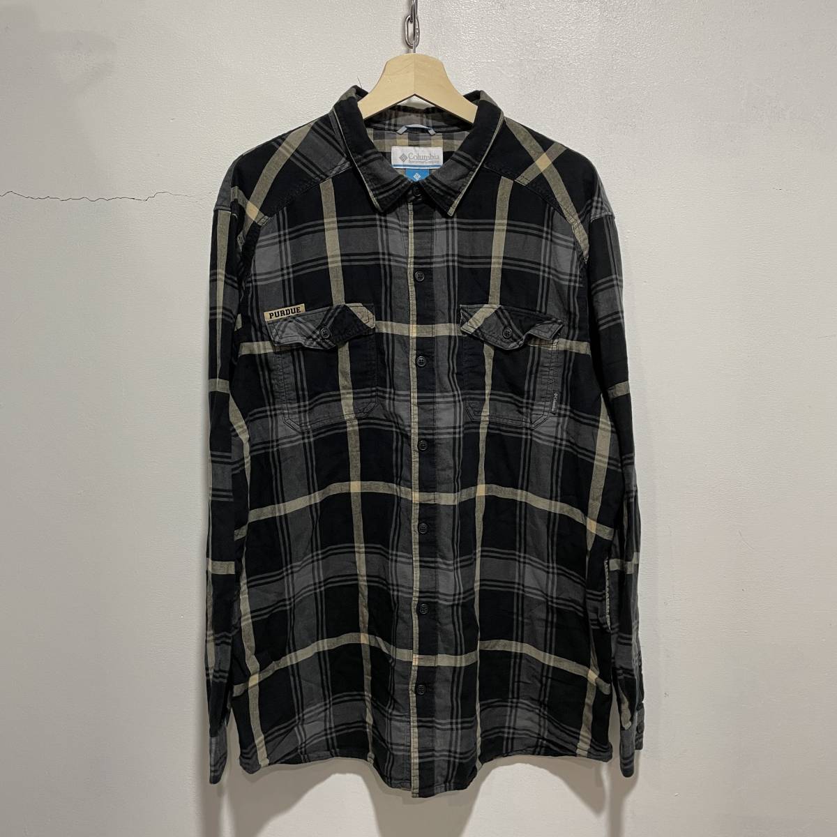 ☆送料無料☆Columbia☆コロンビア☆チェック柄長袖シャツ☆パデュー大学☆メンズXL☆C21c拍卖