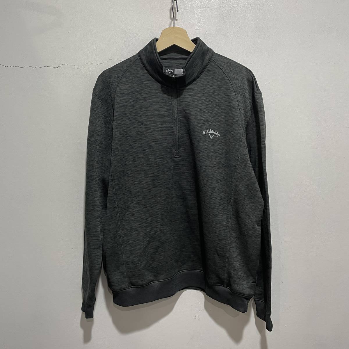 ☆送料無料☆Callway golf☆キャロウェイ☆ハーフジップスウェット☆メンズXL☆ゴルフ☆グレー☆d20c拍卖