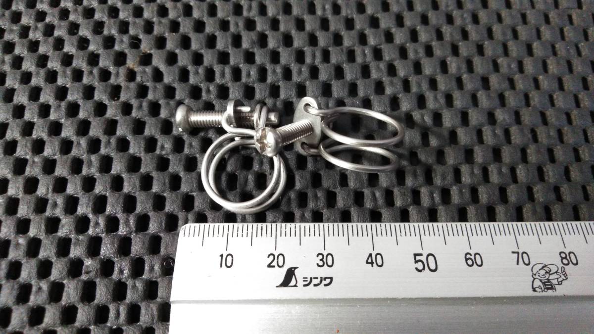 【ステンレス製ワイヤーバンド】★サイズ14φ★太さ(線径) 2㎜★ボルトM4×20★2個で¥580円!!★カスタム★バンドbyモンキーコング★☆c拍卖