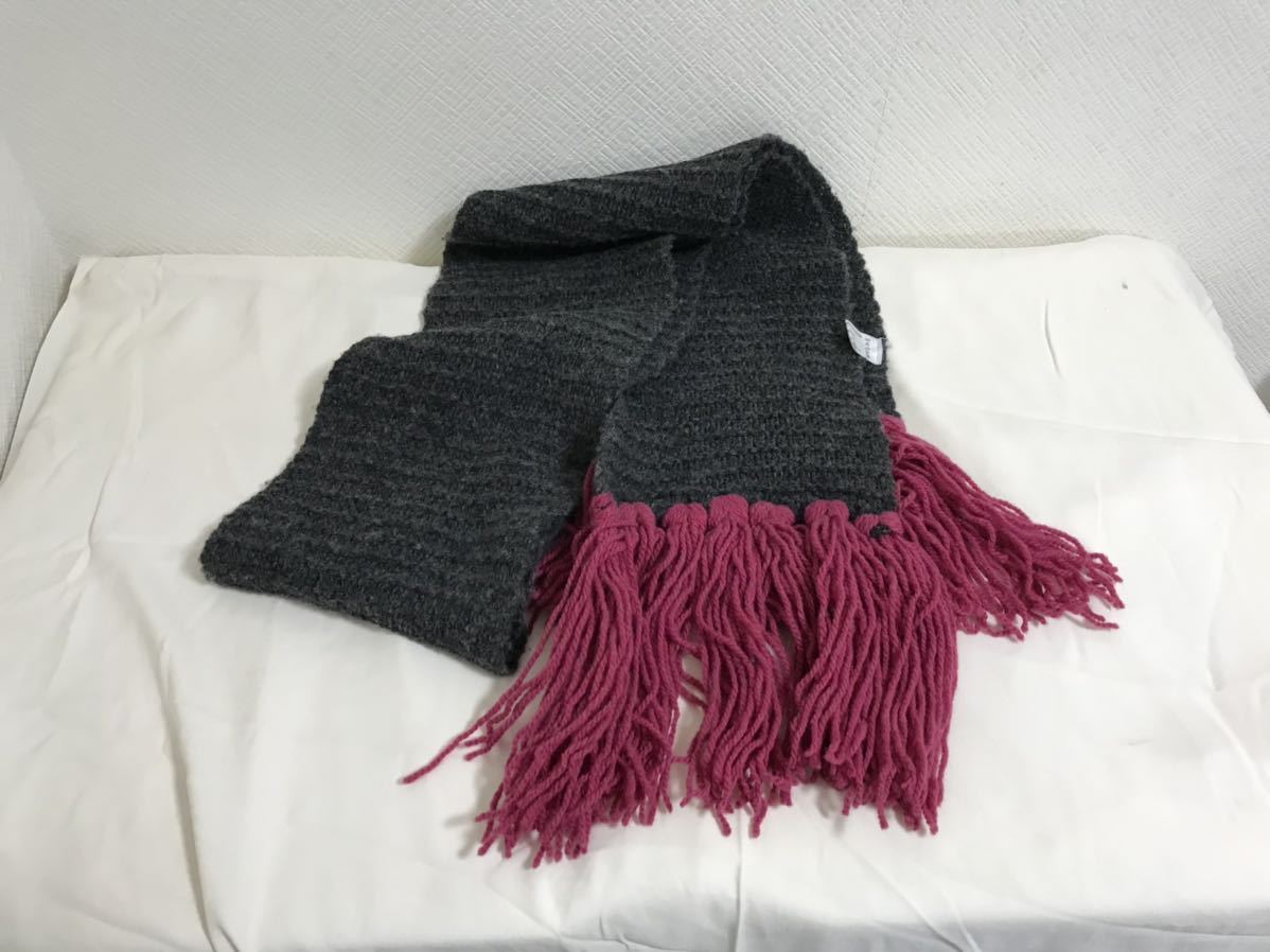 本物マッズノーガードコペンハーゲンMODSNORGAARDCOPENHAGENウールマフラーストールショールレディースビジネスグレーピンクイギリス製拍卖