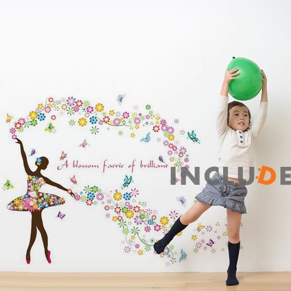 ウォールステッカー バレリーナ 花 エレガント ホライズン ビューティー フクシア タヒチアンダンス フラダンス レディー 可愛拍卖